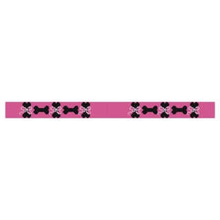 Pink bones dog collar