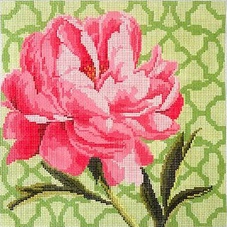 Trellis Square Peony Pillow
