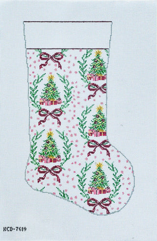 Pink Christmas Trees Stocking